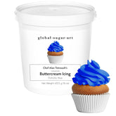 Global Sugar Art tub front packaging showing brand and bold blue frosting benefit