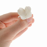 Global Sugar Art front box of 36 white hydrangeas showing ready-to-use toppers benefit