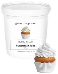 Global Sugar Art front packaging showing 16oz tub and clear label benefit