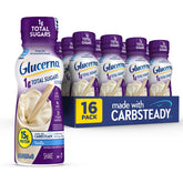 Glucerna vanilla front packaging showing bottle and label benefits