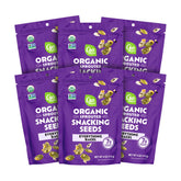 go Raw front packaging showing six resealable everything bagel pouches and benefits