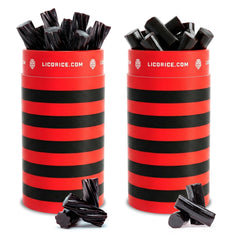 Goat Foods Licorice.com front packaging showcasing two cylindrical containers and premium look