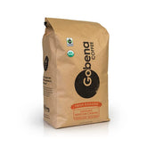 Gobena front packaging showing 5 lb label and certifications, clear sourcing benefit