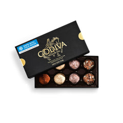 Godiva front box view showing gold accents and elegant gifting appeal