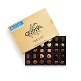 Godiva front packaging showing gold box and elegant embossing for premium gifting