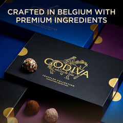 Godiva single truffle on plate showcasing shape and refined finish