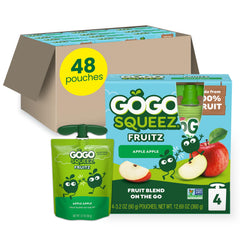 GoGo squeeZ front packaging 48 count showing convenient bulk supply