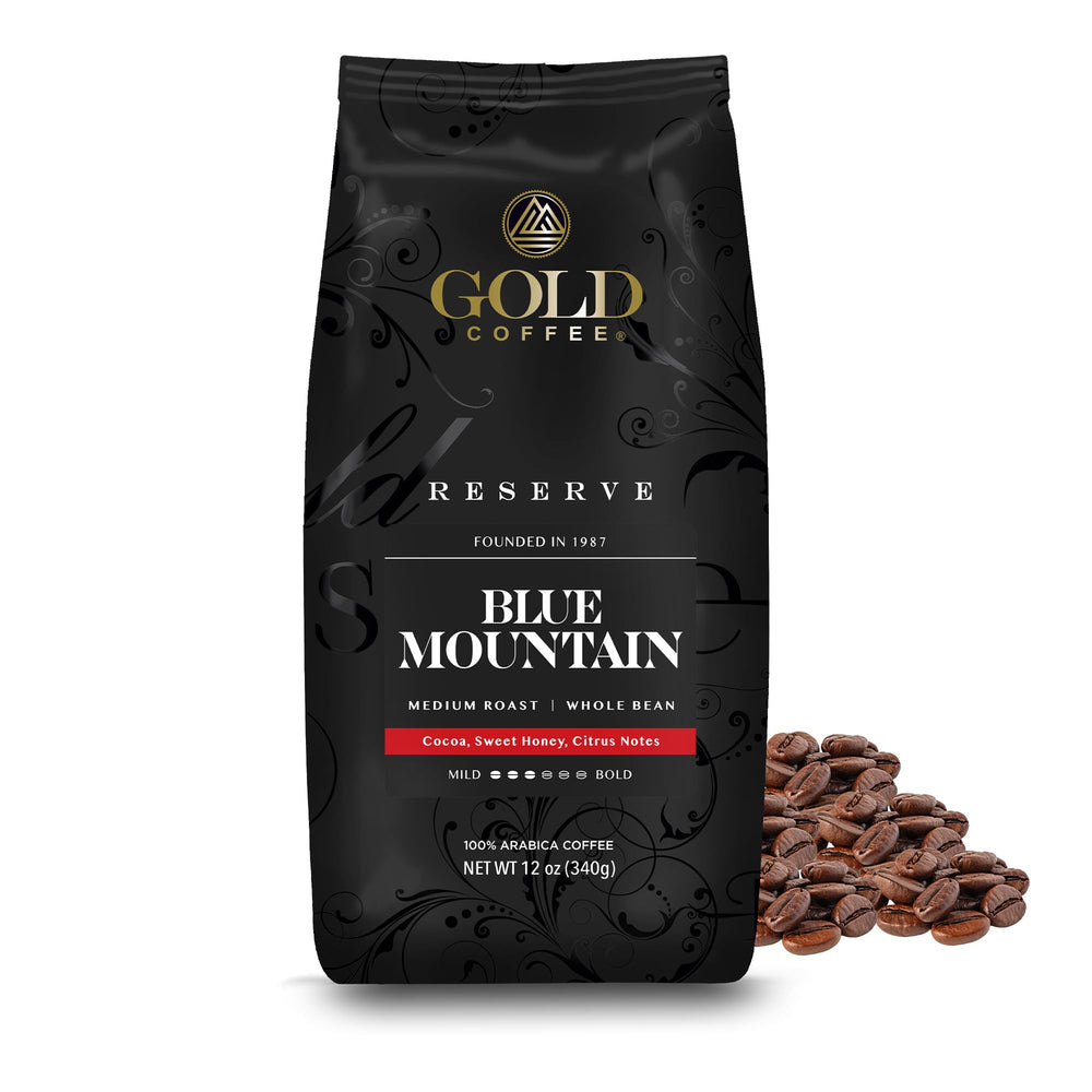 Gold Coffee Company front packaging showing label and 12 oz bag for premium freshness