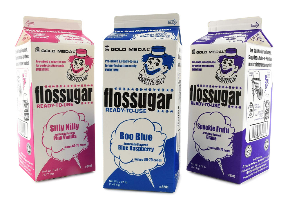 Gold Medal front packaging three-pack showing flavor labels and easy-pour benefit