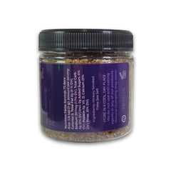 Gold Standard Salt sprinkled on steak, enhances smoky crust and savory bite