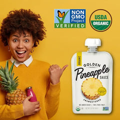 Golden Farms close-up of pineapple puree texture highlighting natural fruit quality