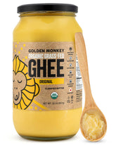 GOLDEN MONKEY front jar view showing label and organic packaging benefit