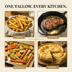 Golden Render frying fries in skillet illustrating high smoke point for crisp results