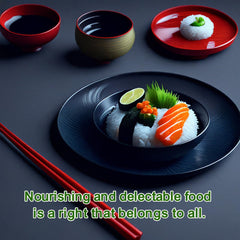 Prepared sushi rolls using Golden rice demonstrating neat rolls and cohesive grains