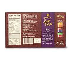 Goldilocks close-up of ube polvoron crumbly texture highlighting melt-in-mouth quality