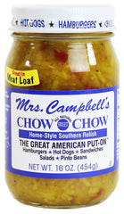 Golding Farms Mrs. Campbell's relish served on a sandwich in a kitchen setting showing quick meal enhancement