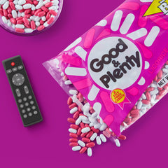 GOOD & PLENTY bowl at movie night with popcorn, creates a fun shared snack