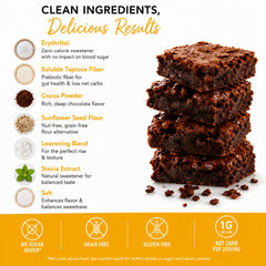 Good Dee's baked brownies in pan showing gooey center