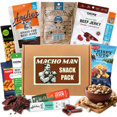 Goodland Farms front packaging view showing the macho man snack box and gifting appeal