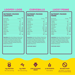 GOODLES close-up of Lucky Penne, Curveballs and Loopdy-Loos shapes showing playful variety