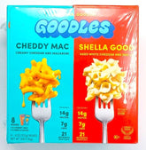 GOODLES front packaging showing variety pack and nutrition highlights for convenience