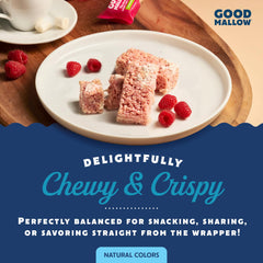 GoodMallow rice crispy bar cross-section showing chewy texture benefit