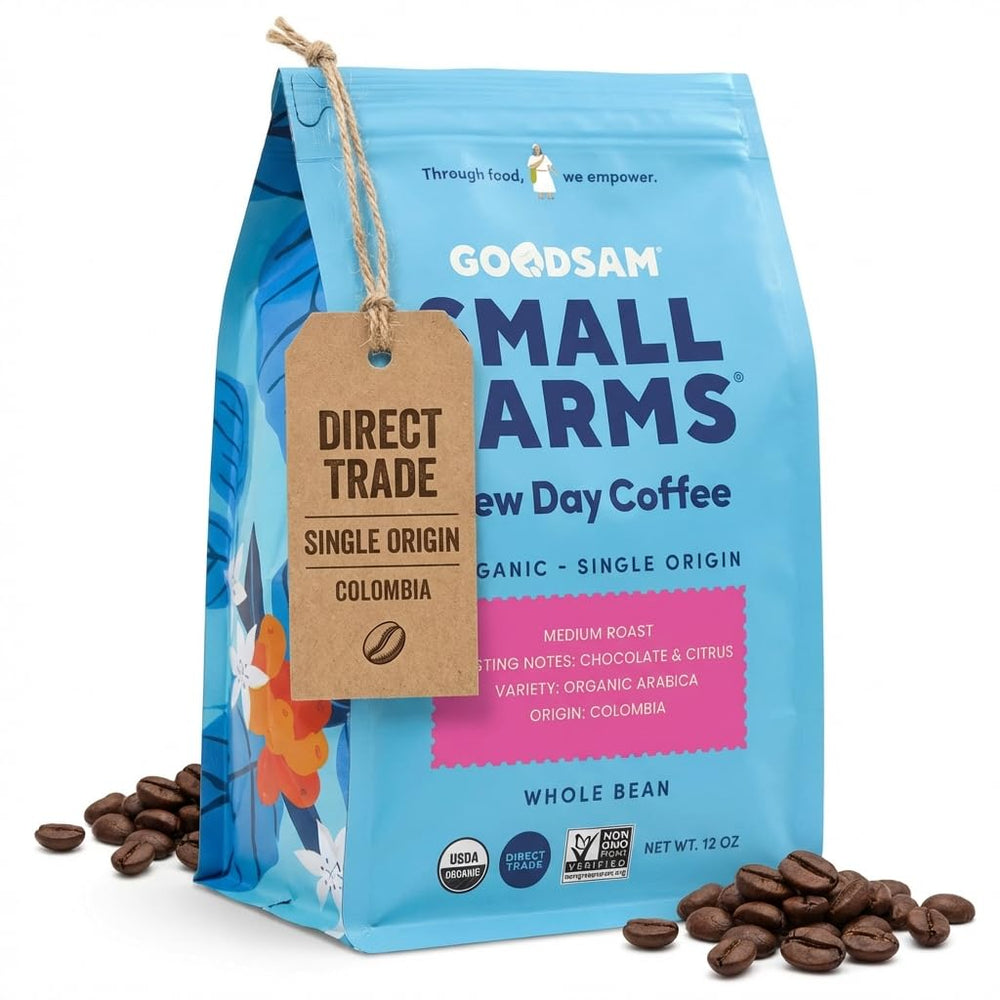 GoodSAM front packaging showing 12 oz bag and key flavor notes for clarity