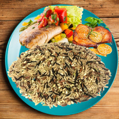 GOOSE VALLEY rice pouring from bag into pot showing easy-meal prep benefit