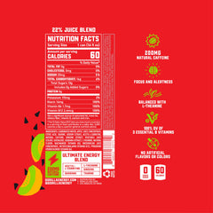 Gorilla Energy close-up label displaying ingredient highlights and natural caffeine source