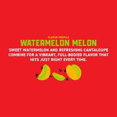 Gorilla Energy with watermelon and cantaloupe slices to show real fruit juice ingredients