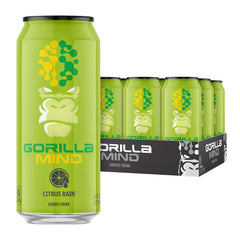 Gorilla Mind front can showing Citrus Rain branding and bold design for quick identification