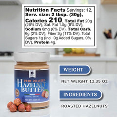 Gourmanity open jar top view showing smooth hazelnut paste freshness