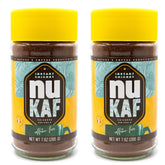 Gourmanity nuKAF front packaging showing 7oz twin-pack, clear branding and jar benefit