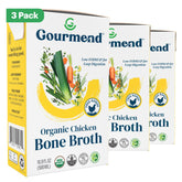 Gourmend front packaging 3 pack showing cartons and organic branding for pantry convenience