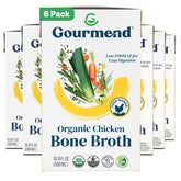Gourmend front 6-pack packaging showing unsalted broth and benefits