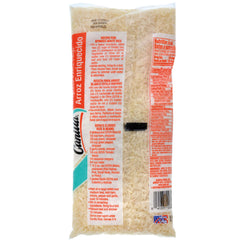 Goya Canilla open bag with dry rice grains highlighting portion control
