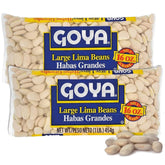 Goya large lima beans front packaging showing product name and pack size benefits pantry life