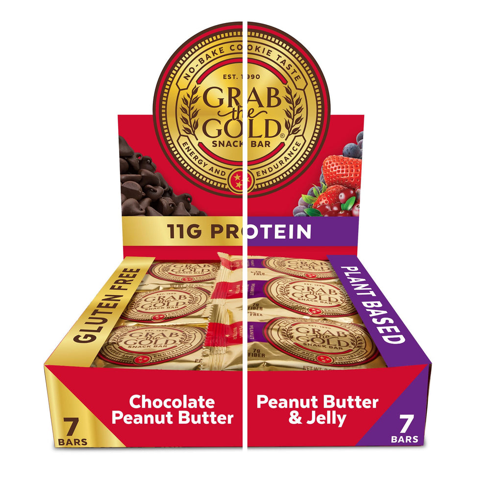 Grab The Gold front packaging showing variety pack and convenience