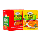 Grace front packaging showing 12-pack and Jamaican pumpkin flavor, highlights convenience