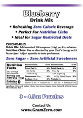 GramZero blueberry mixed in glass of water illustrating vibrant flavor with zero calories