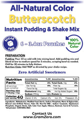 GramZero prepared butterscotch pudding in bowl demonstrating rich color and low‑sugar indulgence