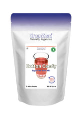 GramZero front packaging showing cotton candy flavor and stevia benefits