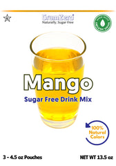 Glass of prepared GramZero mango drink in use refreshing hydration benefit