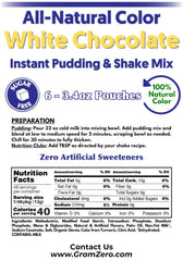 GramZero prepared white chocolate pudding in bowl showing creamy low-carb dessert