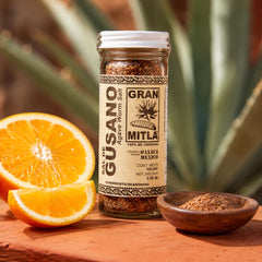Gran Mitla rustic spread with chilies, sea salt and agave worms for authenticity