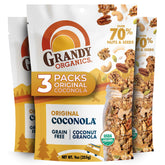GrandyOats front pack view showing organic coconola and crunchy appeal