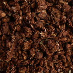 GrandyOats close-up of dark chocolate and oats highlighting rich texture