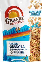 GrandyOats front packaging showing 12 oz bag and organic label for pantry appeal