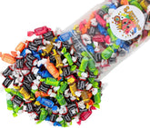 Grandys Candys front bag view showing assorted mini chews and labeling benefit convenience
