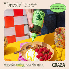 Graza squeeze nozzle dispensing controlled drops for tidy finishing